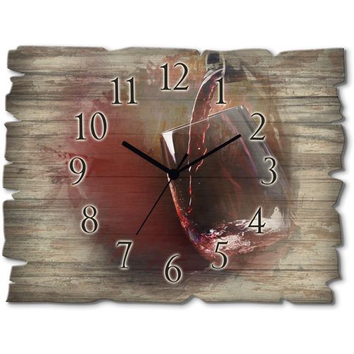 4062144354766 - Wanduhr ARTLAND Wein - Rotwein Wanduhren Gr B H T 40 cm x 30 cm x 06 cm Funkuhr rot Wanduhren wahlweise mit Quarz- oder Funhuhrwerk lautlos ohne Tickgeräusche 4062144354766 - Wanduhr ARTLAND Wein - Rotwein Wanduhren Gr B H T 40 cm x 30 cm x 06 cm Funkuhr rot Wanduhren wahlweise mit Quarz- oder Funhuhrwerk lautlos ohne Tickgeräusche