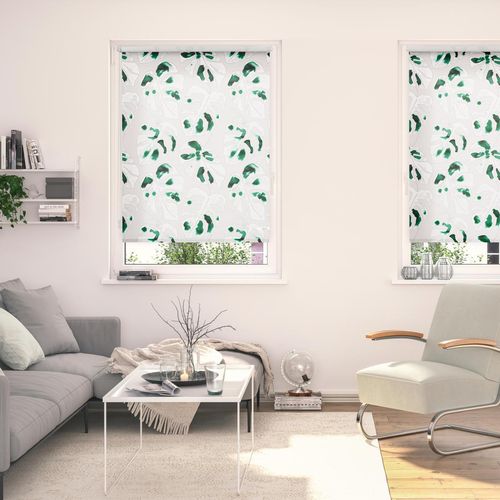 4251369825810 - Seitenzugrollo ORIGINAL Rollo Klemmfix ohne Bohren blickdicht Monstera - Grün grün (grün weiß) B45cm H150cm Polyester Rollos 4251369825810 - Seitenzugrollo ORIGINAL Rollo Klemmfix ohne Bohren blickdicht Monstera - Grün grün (grün weiß) B45cm H150cm Polyester Rollos