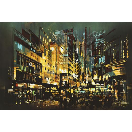 4049009112761 - Leinwandbild QUEENCE Beleuchtete Stadt gelb (farbe bild(er) gelb) B90cm H60cm T2cm Canvas Holzrahmen Bilder Premium-Leinwandstoff Handarbeit aus Deutschland 4049009112761 - Leinwandbild QUEENCE Beleuchtete Stadt gelb (farbe bild(er) gelb) B90cm H60cm T2cm Canvas Holzrahmen Bilder Premium-Leinwandstoff Handarbeit aus Deutschland