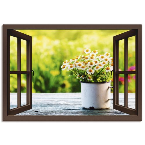 4057738334637 - Wandbild ARTLAND Fensterblick Garten mit Gänseblümchen Bilder Gr B H 130 cm x 90 cm Leinwandbild Blumen Querformat 1 St braun Bild Poster Bilder als Alubild Leinwandbild Wandaufkleber oder in versch Größen 4057738334637 - Wandbild ARTLAND Fensterblick Garten mit Gänseblümchen Bilder Gr B H 130 cm x 90 cm Leinwandbild Blumen Querformat 1 St braun Bild Poster Bilder als Alubild Leinwandbild Wandaufkleber oder in versch Größen
