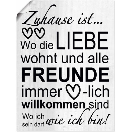 4062144722763 - Wandbild ARTLAND Wo die Liebe wohnt Bilder Gr B H 45 cm x 60 cm Poster Sprüche & Texte Hochformat 1 St grau Kunstdrucke als Alubild Leinwandbild Wandaufkleber oder Poster in versch Größen 4062144722763 - Wandbild ARTLAND Wo die Liebe wohnt Bilder Gr B H 45 cm x 60 cm Poster Sprüche & Texte Hochformat 1 St grau Kunstdrucke als Alubild Leinwandbild Wandaufkleber oder Poster in versch Größen