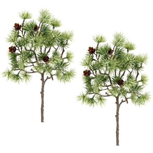 4019844793531 - Winterliche Kunstpflanze IGEA Kunstzweig mit Zapfen Weihnachtdeko grün B14cm H37cm T10cm Kunststoff Kunstpflanzen aus Kunststoff 2er Set grün natur