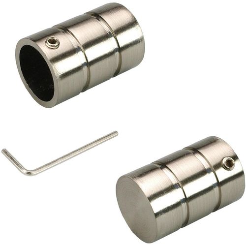 4016318269271 - Gardinenstangen-Endstück Zylinder Gardinenstangenendstücke Gr 2 St silberfarben (edelstahlfarben) Gardinenstangen-Endstücke Gardinenstangenendstücke für Gardinenstangen Ø 16 mm