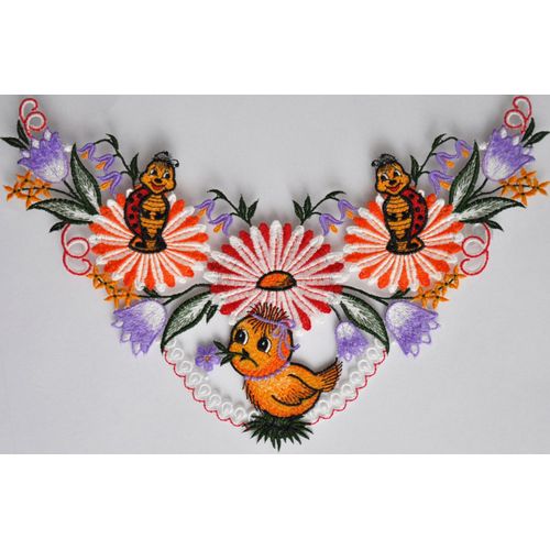 4028298290329 - Fensterbild STICKEREIEN PLAUEN Fensterbild Ostergirlande Fensterbilder Gr B L 35 cm x 23 cm bunt Fensterdekoration Dekohänger Echte Plauener Spitze