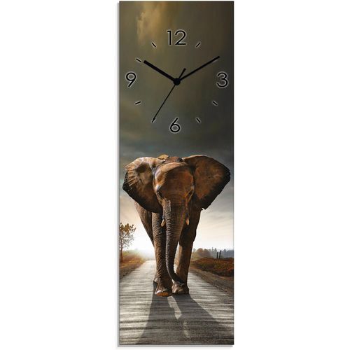 4062144286906 - Wanduhr ARTLAND Ein Elefant läuft auf der Straße Wanduhren Gr B H T 20 cm x 60 cm x 18 cm Quarzuhr braun Wanduhren wahlweise mit Quarz- oder Funhuhrwerk lautlos ohne Tickgeräusche 4062144286906 - Wanduhr ARTLAND Ein Elefant läuft auf der Straße Wanduhren Gr B H T 20 cm x 60 cm x 18 cm Quarzuhr braun Wanduhren wahlweise mit Quarz- oder Funhuhrwerk lautlos ohne Tickgeräusche