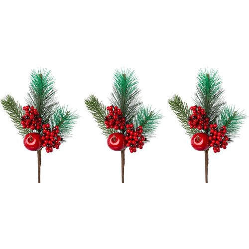 4064118112952 - Winterliche Kunstpflanze CREATIV GREEN Weihnachtsdeko grün (grün rot) H35cm Kunststoff Kunstpflanzen Zweig benadelt dekoriert mit Apfel und Beeren 3er-Set 4064118112952 - Winterliche Kunstpflanze CREATIV GREEN Weihnachtsdeko grün (grün rot) H35cm Kunststoff Kunstpflanzen Zweig benadelt dekoriert mit Apfel und Beeren 3er-Set