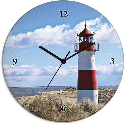 4055327080972 - Wanduhr ARTLAND Leuchtturm Sylt Wanduhren Gr T 18 cm Quarzuhr blau Wanduhren wahlweise mit Quarz- oder Funhuhrwerk lautlos ohne Tickgeräusche
