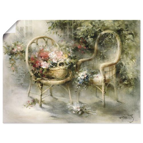 4057738446484 - Wandbild ARTLAND Sommer II Bilder Gr B H 40 cm x 30 cm Poster Garten Querformat 1 St beige (naturfarben) Bild Poster Bilder als Leinwandbild Wandaufkleber oder in versch Größen
