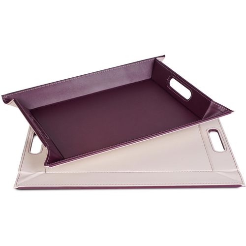 5020057318120 - Tablett FREEFORM DUO 2-farbiges Wendetablett Tablett und Tisch-Set in einem wendbar lila (pflaume elfenbeinfarben) B35cm H08cm L45cm Kunstleder Tabletts mit Doppelfunktion pflegeleicht und kann platzsparend verstaut werden 5020057318120 - Tablett FREEFORM DUO 2-farbiges Wendetablett Tablett und Tisch-Set in einem wendbar lila (pflaume elfenbeinfarben) B35cm H08cm L45cm Kunstleder Tabletts mit Doppelfunktion pflegeleicht und kann platzsparend verstaut werden