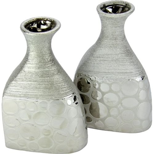 4019844713768 - Dekovase HOME AFFAIRE Vasen Gr B H T 12 cm x 19 cm x 6 cm silberfarben Blumenvasen Vasen 4019844713768 - Dekovase HOME AFFAIRE Vasen Gr B H T 12 cm x 19 cm x 6 cm silberfarben Blumenvasen Vasen