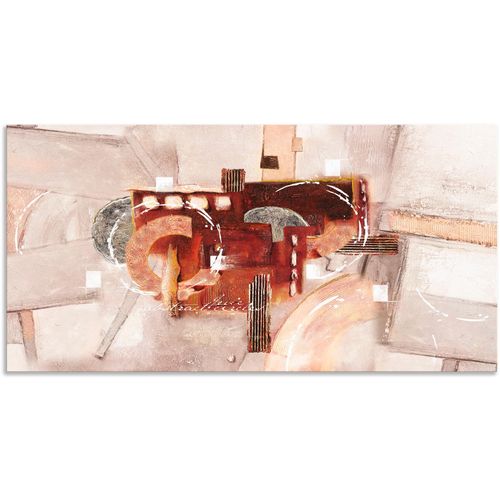 4059745885539 - Wandbild ARTLAND Abstrakte Kreise Bilder Gr B H 60 cm x 30 cm Alu-Dibond-Druck Gegenstandslos 1 St braun Bild Metallbild Metallbilder Bilder als Alubild Leinwandbild Wandaufkleber oder Poster in versch Größen