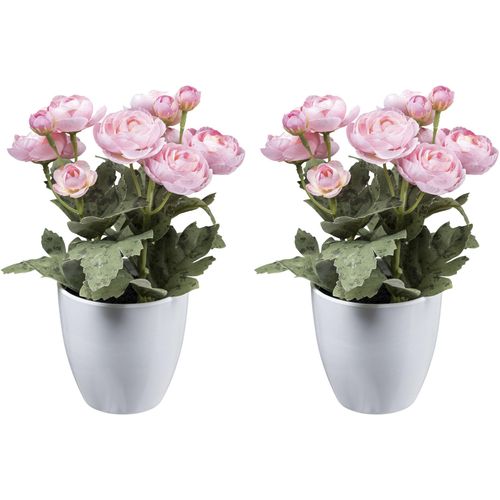 4064118118732 - Kunstblume CREATIV GREEN Mohn Kunstpflanzen Gr Ø H 15 cm x 20 cm 2 St rosa Kunst-Blumen mit dekorativer Blüte