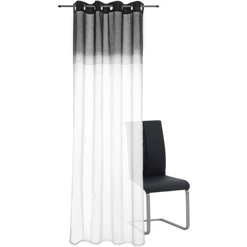 4015161089982 - Gardine DECOLIFE Nora Gr 1 grau (anthrazit weiß) B135cm H245cm Wirkware Polyester Gardinen Ösenschal mit Farbverlauf 4015161089982 - Gardine DECOLIFE Nora Gr 1 grau (anthrazit weiß) B135cm H245cm Wirkware Polyester Gardinen Ösenschal mit Farbverlauf