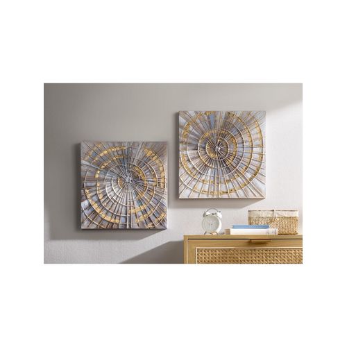 6930597948345 - Gemälde HEINE HOME Bilder Gr B H T 40 cm x 40 cm x 25 cm beige (natur goldfarben) Gemälde