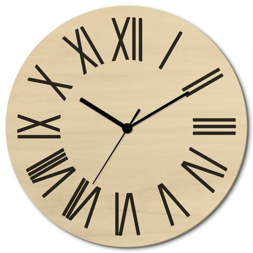 4062144961964 - Wanduhr ARTLAND Zeit in römischer Ziffern Moderne beige (naturfarben) B30cm H30cm T06cm Wanduhren wahlweise mit Quarz- oder Funkuhrwerk lautlos ohne Tickgeräusche