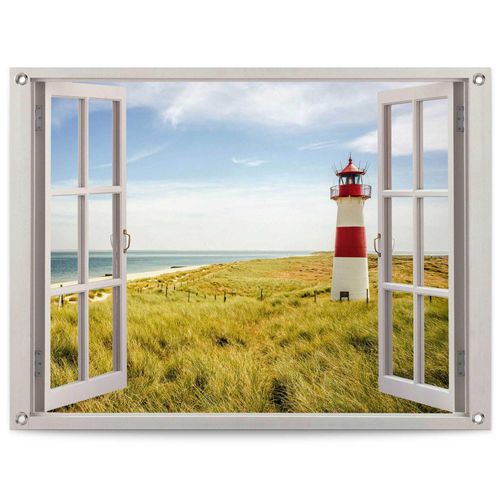 8714597638141 - Poster REINDERS Leuchtturm-Ansicht blau (farbe bild(er) blau) B80cm H60cm T01cm Leinwand Bilder Outdoor für Garten oder Balkon