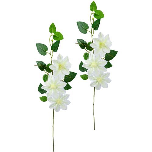 4019844812690 - Kunstblume IGEA Clematisranke Waldrebe weiß B14cm H80cm L9cm Polyester Kunstpflanzen Zweig Einzelblume Stielblume 2er Set 4019844812690 - Kunstblume IGEA Clematisranke Waldrebe weiß B14cm H80cm L9cm Polyester Kunstpflanzen Zweig Einzelblume Stielblume 2er Set
