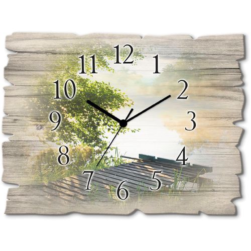 4062144357149 - Wanduhr ARTLAND Angelsteg am Morgen Wanduhren Gr B H T 40 cm x 30 cm x 06 cm Funkuhr grün Wanduhren wahlweise mit Quarz- oder Funhuhrwerk lautlos ohne Tickgeräusche 4062144357149 - Wanduhr ARTLAND Angelsteg am Morgen Wanduhren Gr B H T 40 cm x 30 cm x 06 cm Funkuhr grün Wanduhren wahlweise mit Quarz- oder Funhuhrwerk lautlos ohne Tickgeräusche