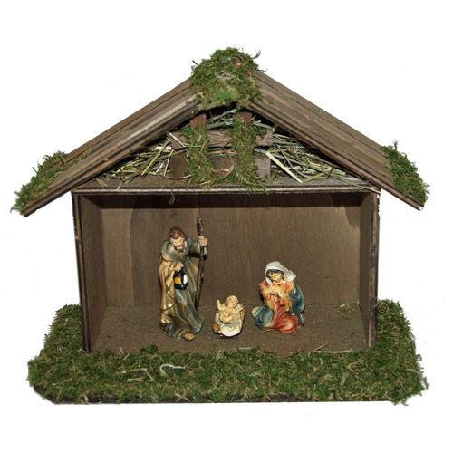 4251020710196 - Krippe ALFRED KOLBE Krippenstall braun B25cm H21cm T13cm Holzwerkstoff Weihnachtskrippen für 9 cm Figuren