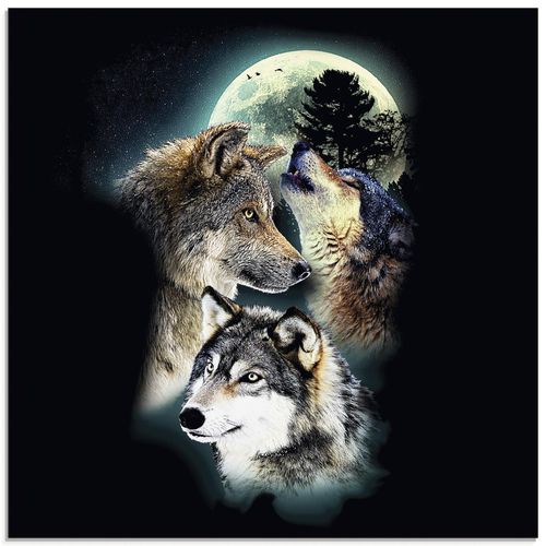 4059745973281 - Glasbild ARTLAND Phantasie Wolf Wölfe mit Mond Bilder Gr B H 50 cm x 50 cm Glasbild Wildtiere quadratisch 1 St schwarz Bild Glasbild Glasbilder Bilder in verschiedenen Größen 4059745973281 - Glasbild ARTLAND Phantasie Wolf Wölfe mit Mond Bilder Gr B H 50 cm x 50 cm Glasbild Wildtiere quadratisch 1 St schwarz Bild Glasbild Glasbilder Bilder in verschiedenen Größen