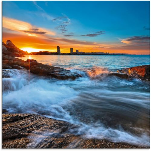 4058661629142 - Glasbild ARTLAND Sonnenuntergangszeit am Hua-Hin Strand Bilder Gr B H 20 cm x 20 cm Gewässer 1 St blau Glasbilder Bilder in verschiedenen Größen 4058661629142 - Glasbild ARTLAND Sonnenuntergangszeit am Hua-Hin Strand Bilder Gr B H 20 cm x 20 cm Gewässer 1 St blau Glasbilder Bilder in verschiedenen Größen