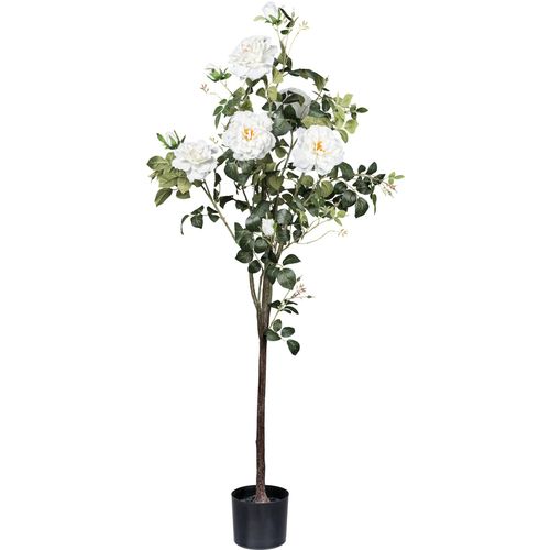 4064118189787 - Kunstblume CREATIV GREEN Blumenstrauß in Packpapier beige (creme) H50cm Kunstpflanzen mit Textilpflanzen in trendiger Trockenblumen-Optik