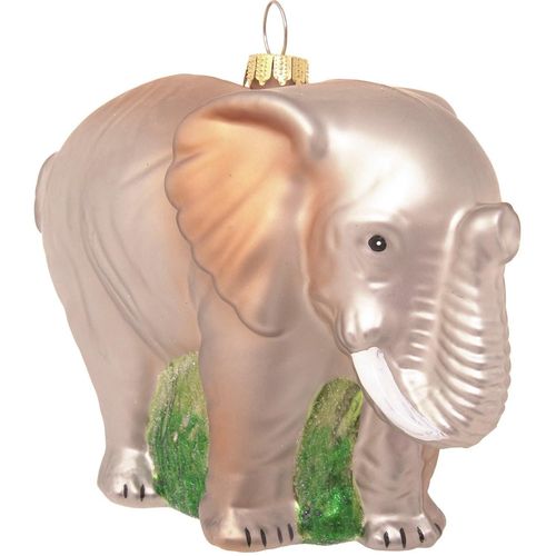 0024762243550 - Christbaumschmuck KREBS GLAS LAUSCHA Elephant Grau 12cm grau B8cm H12cm T135cm Glas Weihnachtsbaumschmuck Christbaumschmuck aus Glas mundgeblasen handgefertigt Tierfigur