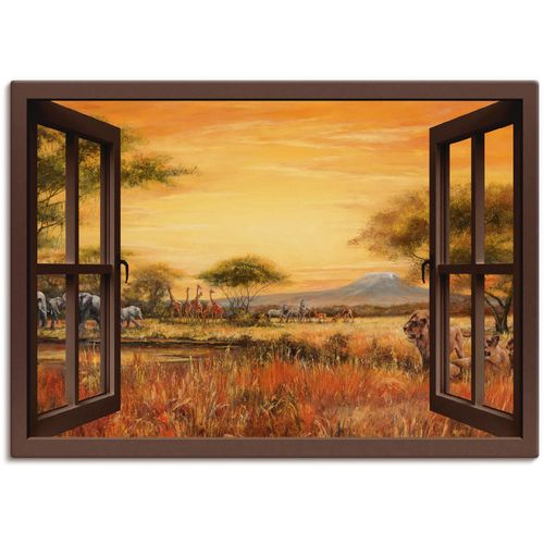 4055327354400 - Wandbild ARTLAND Fensterblick Afrikanische Steppe Löwen Bilder Gr B H 130 cm x 90 cm Leinwandbild Fensterblick 1 St braun Bild Poster Bilder als Leinwandbild Wandaufkleber oder in versch Größen 4055327354400 - Wandbild ARTLAND Fensterblick Afrikanische Steppe Löwen Bilder Gr B H 130 cm x 90 cm Leinwandbild Fensterblick 1 St braun Bild Poster Bilder als Leinwandbild Wandaufkleber oder in versch Größen