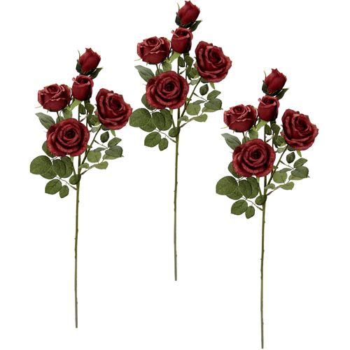 4019844782320 - Kunstblume IGEA Rosenzweig rot (dunkelrot) B18cm H73cm Obermaterial 98% Polyester 2% Kunststoff Kunstpflanzen 3er Set 4019844782320 - Kunstblume IGEA Rosenzweig rot (dunkelrot) B18cm H73cm Obermaterial 98% Polyester 2% Kunststoff Kunstpflanzen 3er Set