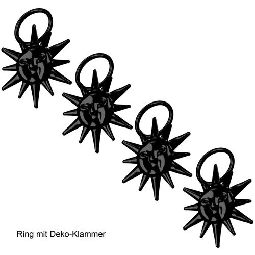 4016318289729 - Gardinenring Sonne Liedeco Gardinenstangen (Packung 4-St mit Dekoklammer) für Gardinenstangen Ø 16 mm schwarz 4016318289729 - Gardinenring Sonne Liedeco Gardinenstangen (Packung 4-St mit Dekoklammer) für Gardinenstangen Ø 16 mm schwarz