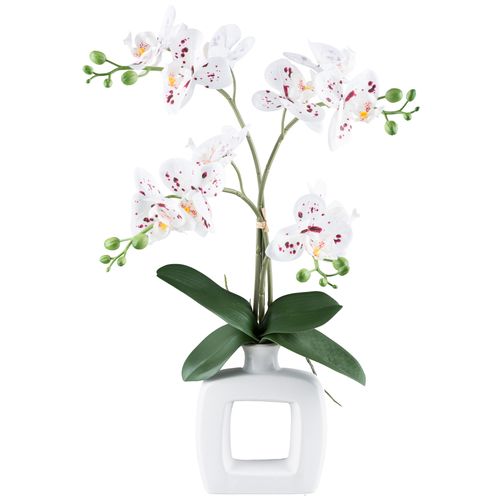 4068222241621 - Kunstorchidee MY HOME Orchidee Phalaenopsis weiß (weiß rot) H55cm Kunststoff Kunstpflanzen mit real-touch-Blüten 4068222241621 - Kunstorchidee MY HOME Orchidee Phalaenopsis weiß (weiß rot) H55cm Kunststoff Kunstpflanzen mit real-touch-Blüten