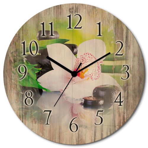 4062144962282 - Wanduhr ARTLAND Spa Steine Bambus Zweige Orchidee grün B30cm H30cm T06cm Wanduhren 3D Optik gebogen mit Quarz- oder Funkuhrwerk versch Größen 4062144962282 - Wanduhr ARTLAND Spa Steine Bambus Zweige Orchidee grün B30cm H30cm T06cm Wanduhren 3D Optik gebogen mit Quarz- oder Funkuhrwerk versch Größen