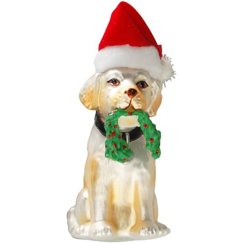 0024762010022 - Christbaumschmuck KREBS GLAS LAUSCHA CBK01002 Weihnachtsdeko Christbaumschmuck bunt (weiß rot grün) B4cm H5cm T10cm Glas Weihnachtsbaumschmuck Hund mit Weihnachtsmütze aus Glas 0024762010022 - Christbaumschmuck KREBS GLAS LAUSCHA CBK01002 Weihnachtsdeko Christbaumschmuck bunt (weiß rot grün) B4cm H5cm T10cm Glas Weihnachtsbaumschmuck Hund mit Weihnachtsmütze aus Glas