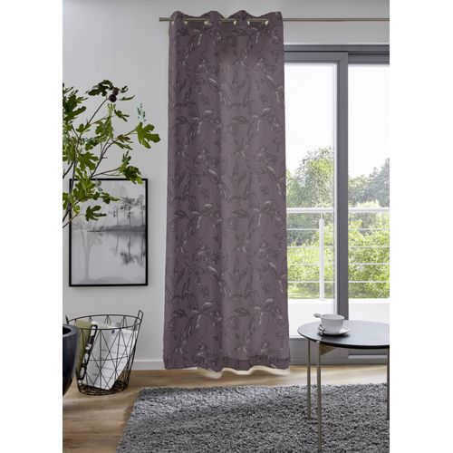 4025358018343 - Vorhang MY HOME FLOWER lila (beere) B135cm H235cm Polyester Gardinen 135x245cm monochromin verschiedenen Farben erhältlich