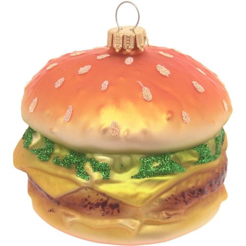 0024762244021 - Christbaumschmuck KREBS GLAS LAUSCHA Hamburger Multicolor 75cm bunt (mehrfarbig) B11cm H12cm T12cm Glas Weihnachtsbaumschmuck Christbaumschmuck aus Glas mundgeblasen handgefertigt Figur