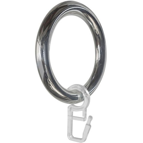 9002777124614 - Gardinenring GARESA Kunststoffring mit Haken Gardinenbefestigungen Gr 20 St grau (chromfarben) Gardinenringe für Durchmesser bis 28mm einfache Montage