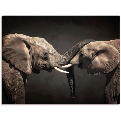 4057738051640 - Wandbild ARTLAND Zwei Elefanten Bilder Gr B H 80 cm x 60 cm Leinwandbild Wildtiere 1 St schwarz Kunstdrucke Bilder als Leinwandbild Wandaufkleber oder Poster in versch Größen 4057738051640 - Wandbild ARTLAND Zwei Elefanten Bilder Gr B H 80 cm x 60 cm Leinwandbild Wildtiere 1 St schwarz Kunstdrucke Bilder als Leinwandbild Wandaufkleber oder Poster in versch Größen