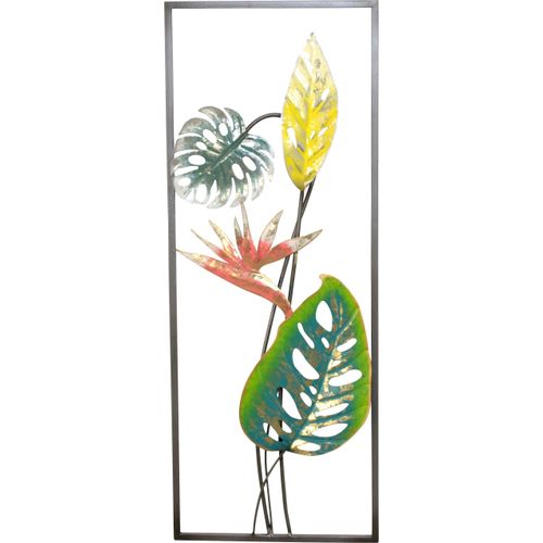 4046884059419 - Wanddekoobjekt HOFMANN LIVING AND MORE Strelizien Wanddekoobjekte Gr B H T 29 cm x 75 cm x 3 cm bunt Wanddekoration Wanddekoobjekte aus Metall Motiv Blätter
