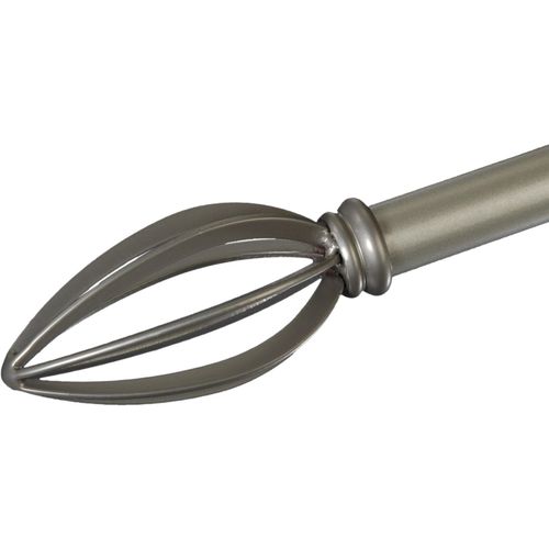 4016318195808 - Gardinenstangen-Endstück Cast Gr 1 silber (silberfarben matt) H5cm L102cm Ø2cm Gardinenstangenendstücke für Gardinenstangen Ø 20 mm