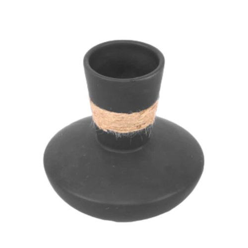 4255572228260 - Tischvase HOME AFFAIRE Dolomite schwarz H108cm Ø12cm Keramik Vasen mit Sisalband verziert 4255572228260 - Tischvase HOME AFFAIRE Dolomite schwarz H108cm Ø12cm Keramik Vasen mit Sisalband verziert