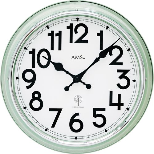 4037445157590 - Funkwanduhr AMS F5510 silber (grün silberfarben) Wanduhren Ø 30cm QuarzuhrWohnzimmerEsszimmerKücheArbeitszimmerBüroFlur 4037445157590 - Funkwanduhr AMS F5510 silber (grün silberfarben) Wanduhren Ø 30cm QuarzuhrWohnzimmerEsszimmerKücheArbeitszimmerBüroFlur