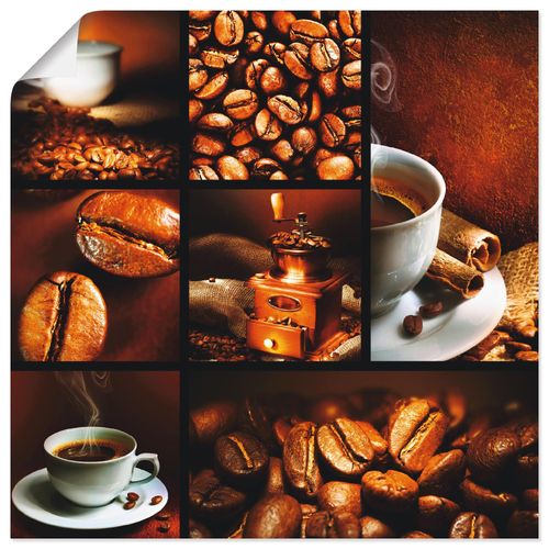 4055327781848 - Wandbild ARTLAND Kaffee Collage Bilder Gr B H 40 cm x 40 cm Poster Getränke quadratisch 1 St braun Bild Poster Bilder als Leinwandbild Wandaufkleber oder in versch Größen