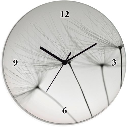 4055327065559 - Wanduhr ARTLAND Pusteblumen-Samen Wanduhren Gr T 18 cm Quarzuhr grau Wanduhren wahlweise mit Quarz- oder Funhuhrwerk lautlos ohne Tickgeräusche