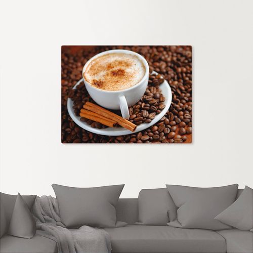 4055327240871 - Wandbild ARTLAND Cappuccino - Kaffee Bilder Gr B H 80 cm x 60 cm Leinwandbild Getränke Querformat 1 St braun Bild Poster Bilder als Alubild Leinwandbild Wandaufkleber oder in versch Größen