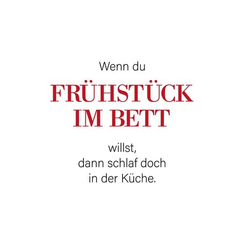 4049009361664 - Wanddekoobjekt QUEENCE FRÜHSTÜCK IM BETT rot B30cm H45cm T01cm Stahl Wanddekoobjekte Stahlschild Blechschild Spruch Witzig Wanddeko retro 20x30cm