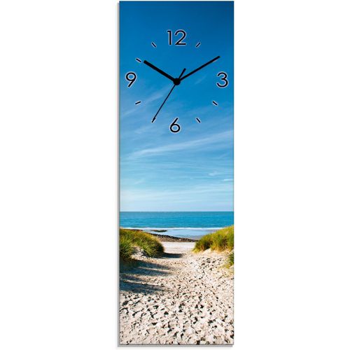 4062144286357 - Wanduhr ARTLAND Strand mit Sanddünen und Weg zur See Wanduhren Gr B H T 20 cm x 60 cm x 18 cm Funkuhr beige (natur) Wanduhren wahlweise mit Quarz- oder Funhuhrwerk lautlos ohne Tickgeräusche