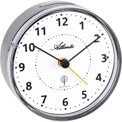 4026934184742 - Funkwecker ATLANTA grau Wecker ideal für Reisen Geschenkidee Beleuchtung Weckwiederholung analog