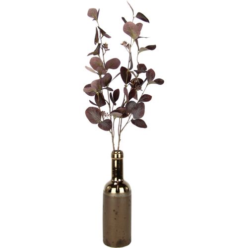4019844790080 - Kunstzweig IGEA Eukalyptus Kunstpflanzen Gr B H L 30 cm x 74 cm x 20 cm 1 St rot (burgund) Kunst-Zweige In Keramikvase
