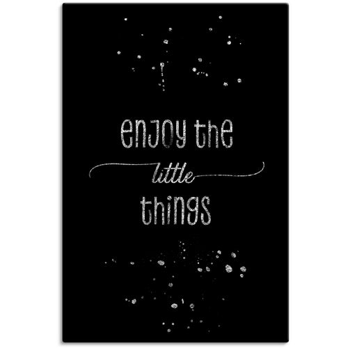 4059745814164 - Wandbild ARTLAND Genieße die kleinen Dinge Bilder Gr B H 60 cm x 90 cm Leinwandbild Sprüche & Texte 1 St schwarz Bild Kunstdruck Poster Bilder als Alubild Leinwandbild Wandaufkleber oder in versch Größen