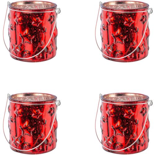 4064118994602 - Windlicht CREATIV DECO Weihnachtsdeko Kerzenhalter Gr H 1000 cm rot Windlichter Laternen Glas mit Stern-Struktur 4064118994602 - Windlicht CREATIV DECO Weihnachtsdeko Kerzenhalter Gr H 1000 cm rot Windlichter Laternen Glas mit Stern-Struktur